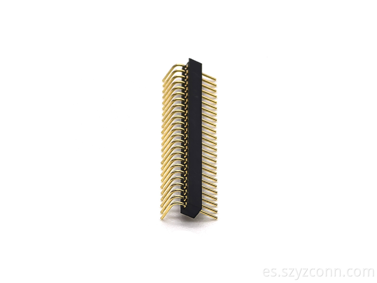 1.27mm Pitch Machined Pin header Connector Right Angle H2.2mm 1*24P
